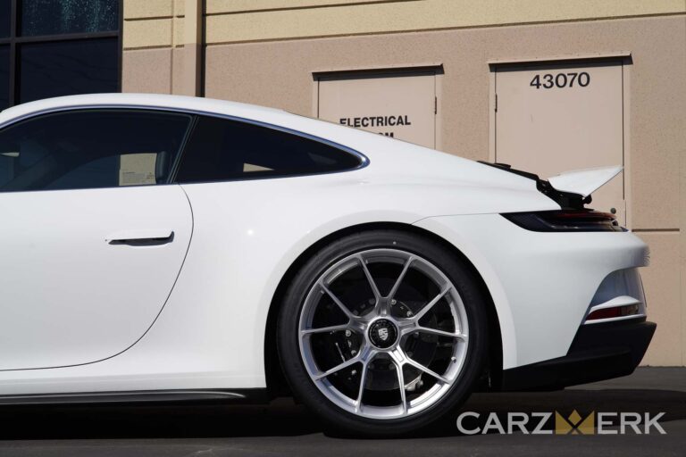 Porsche 992 GT3 Touring White - Side Shot with Spoiler Up