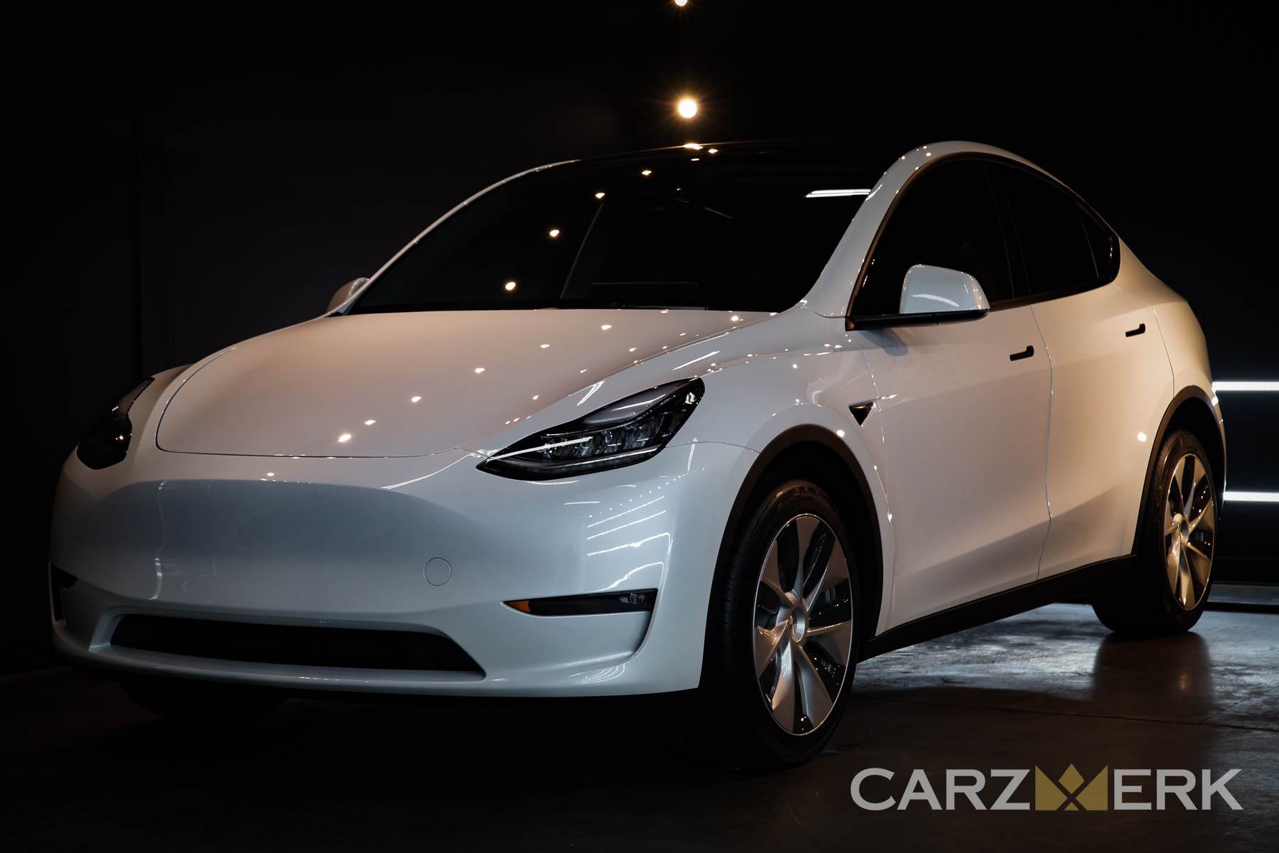 2022 Tesla Model Y - White Water Pearl PPSW - After New Car Protection, paint correction, paint protection film, ceramic coating and 3M Crystalline Tint 40%