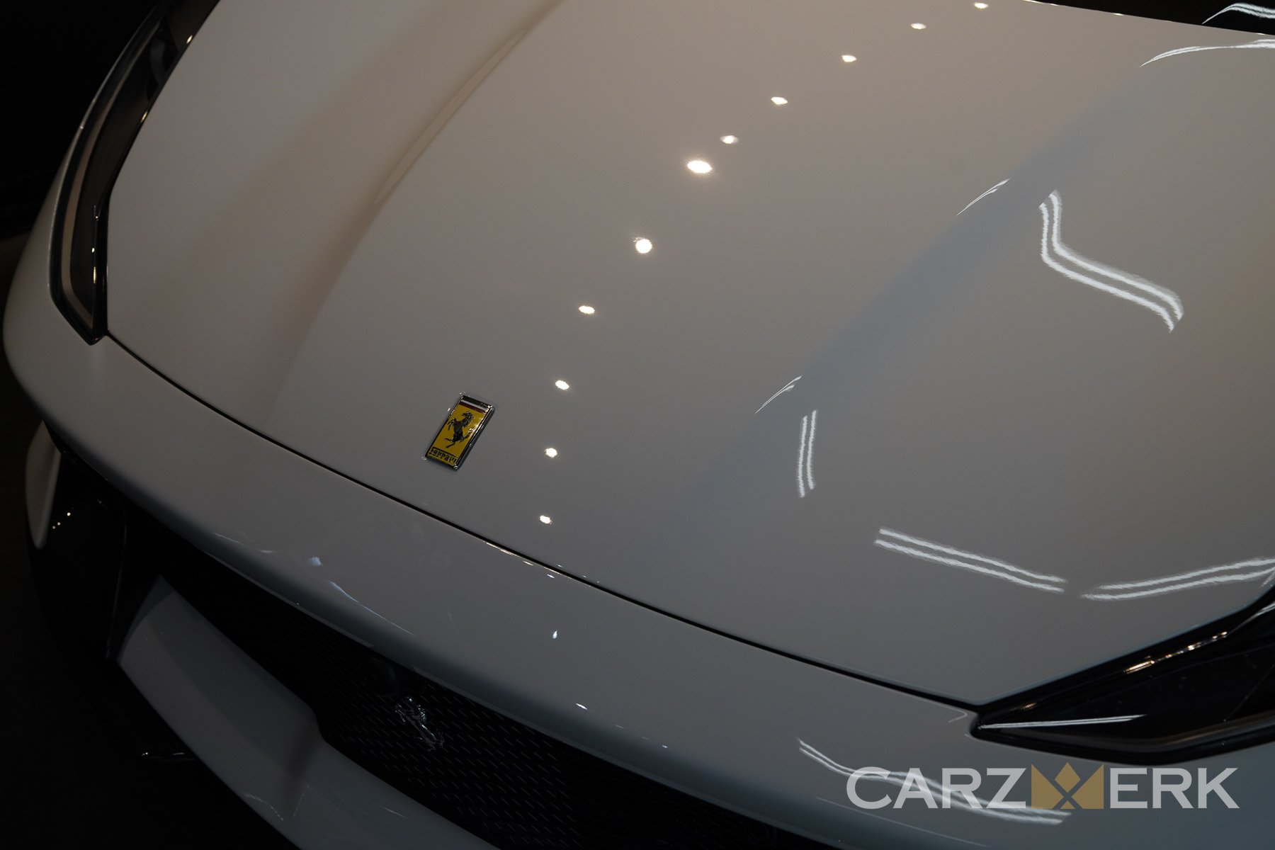 2022 Ferrari 812 Competizione - Bianco Cervino - Front Hood after paint correction