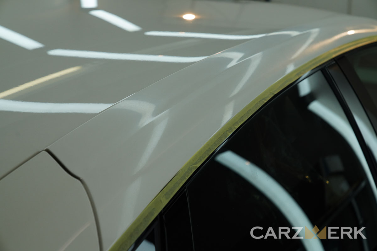 2022 Honda CTR Civic Type R - Championship White Clearcoat NH-0 - Paint Correction Process - Pillar - with Kamoi Masking Tape