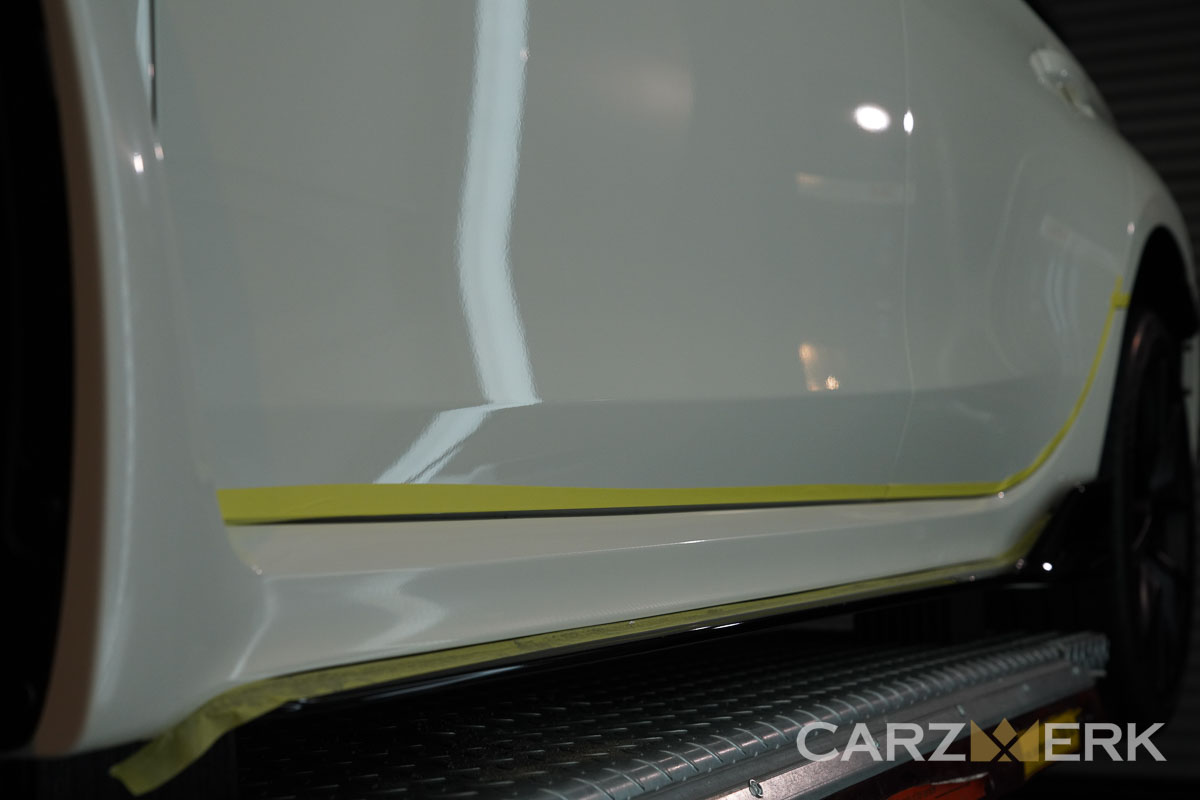 2022 Honda CTR Civic Type R - Championship White Clearcoat NH-0 - Paint Correction Process - Side Skirt