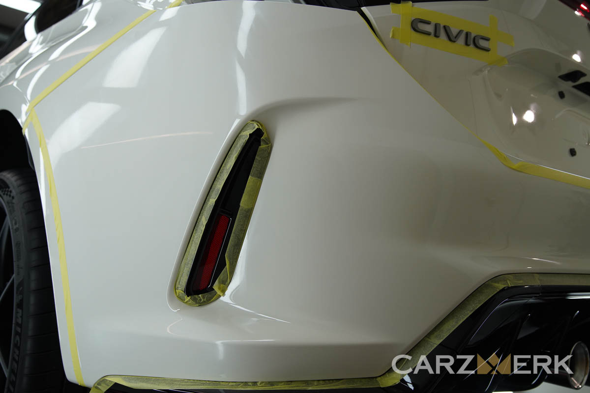 2022 Honda CTR Civic Type R - Championship White Clearcoat NH-0 - Paint Correction - Rear Bumper