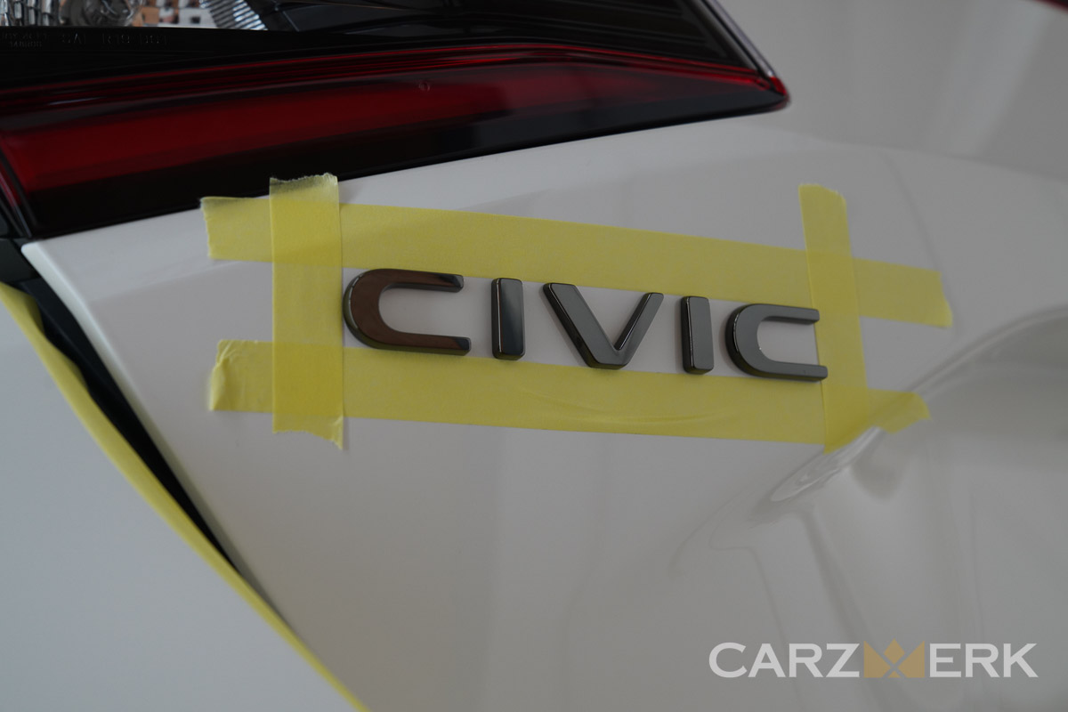 2022 Honda CTR Civic Type R - Championship White Clearcoat NH-0 - Badge Removal - Civic - Before