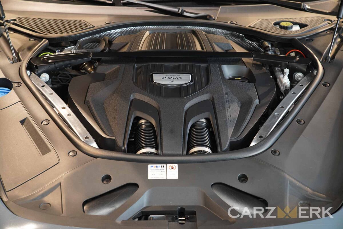 After Dry Ice Detailing on Porsche Panamera Engine Bay - SF Bay Area