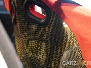 Red Recaro Seat with Yellow Carbon Kevlar Back