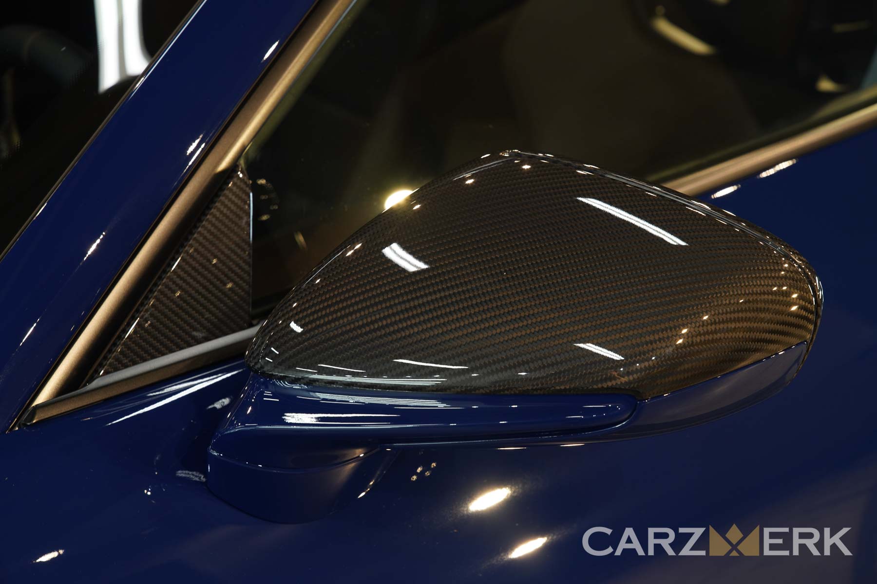 2023 Porsche 911 GT3 Touring PTS - Albert Blue Paint To Sample - Carbon Fiber Side Mirror after Paint Protection Film