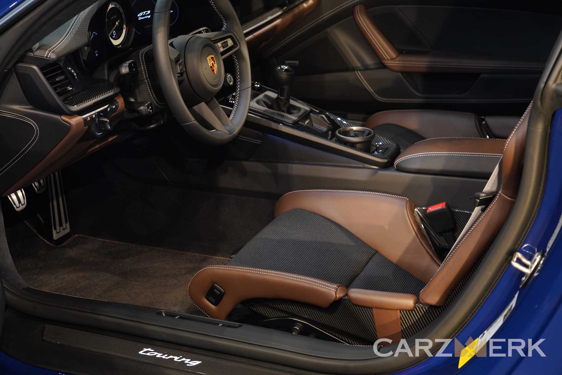 2023 Porsche 911 GT3 Touring PTS CXX Interior - Truffle Brown and Black Leather LWB Seat