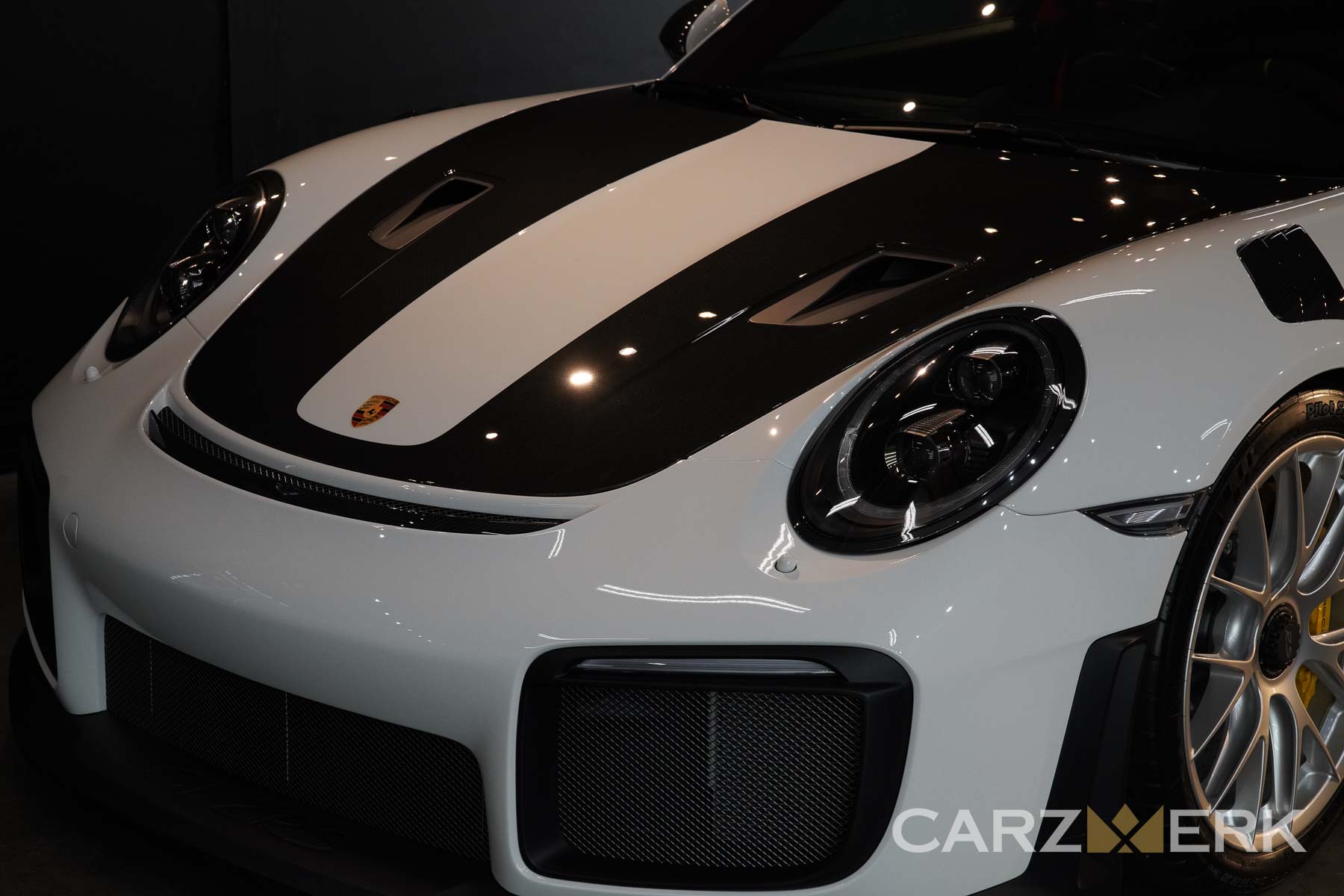 2018 Porsche GT2RS - White C9A - Front end - Remove old PPF and install new Suntek Defense PPF