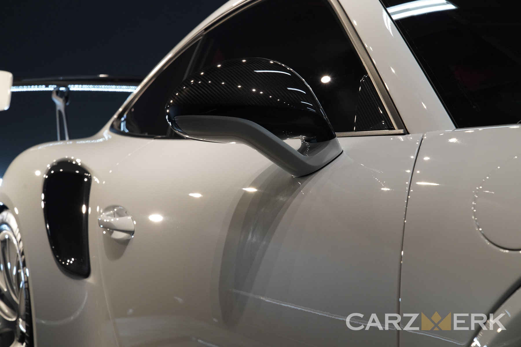 2018 Porsche GT2RS - White C9A - Side Mirror - Carbon Fiber - Passenger