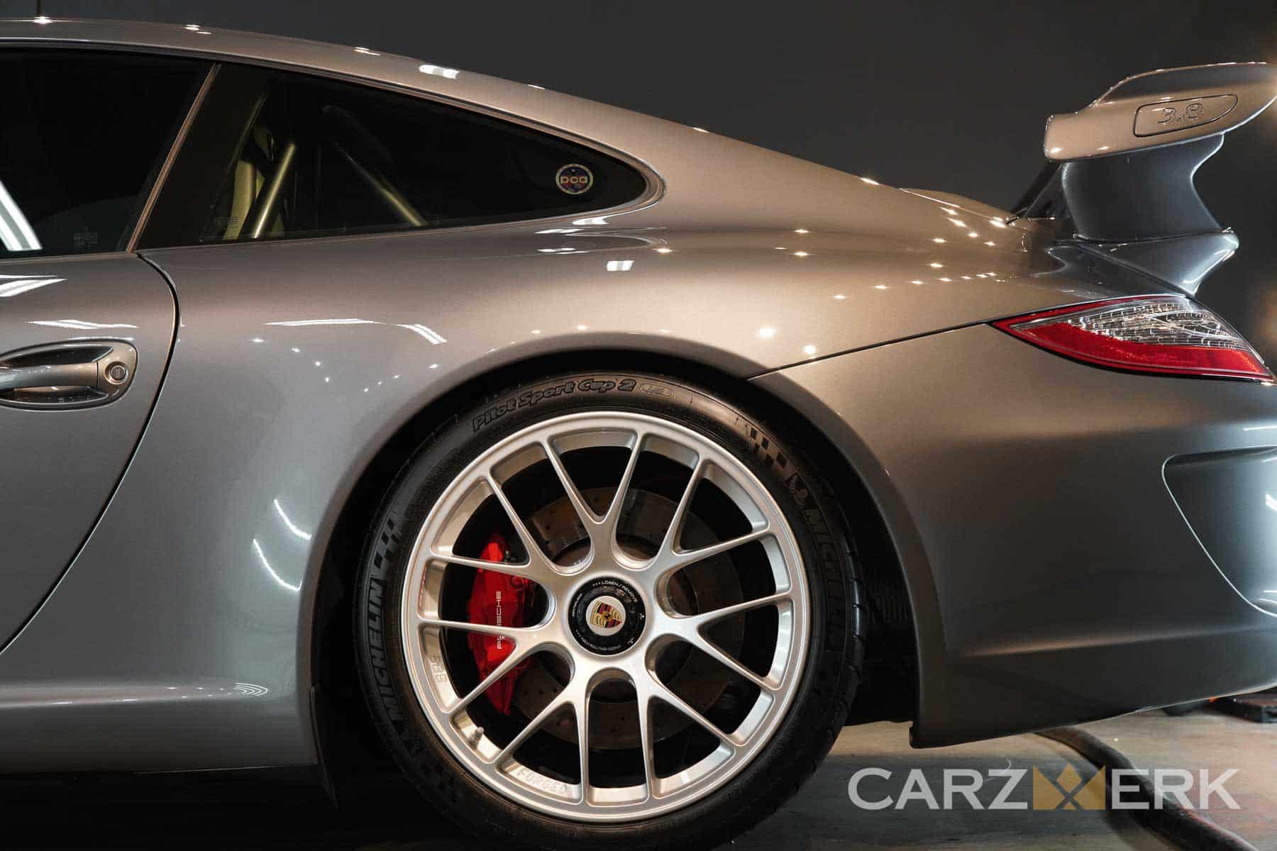 2011 Porsche GT3 - Meteor Grey Metallic - with Rear BBS Forged Wheel and Red Brake Caliper
