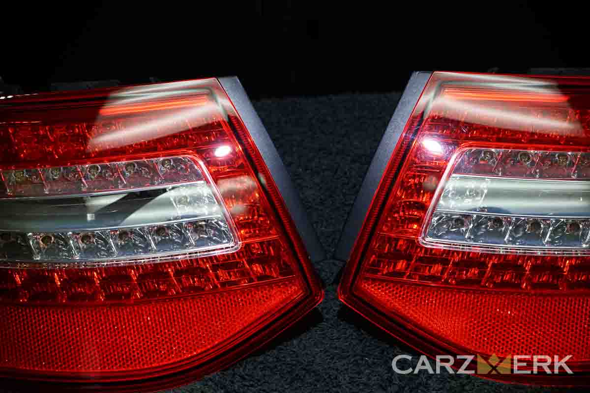 Porsche 997.2 Taillight Before and After Paint Correction