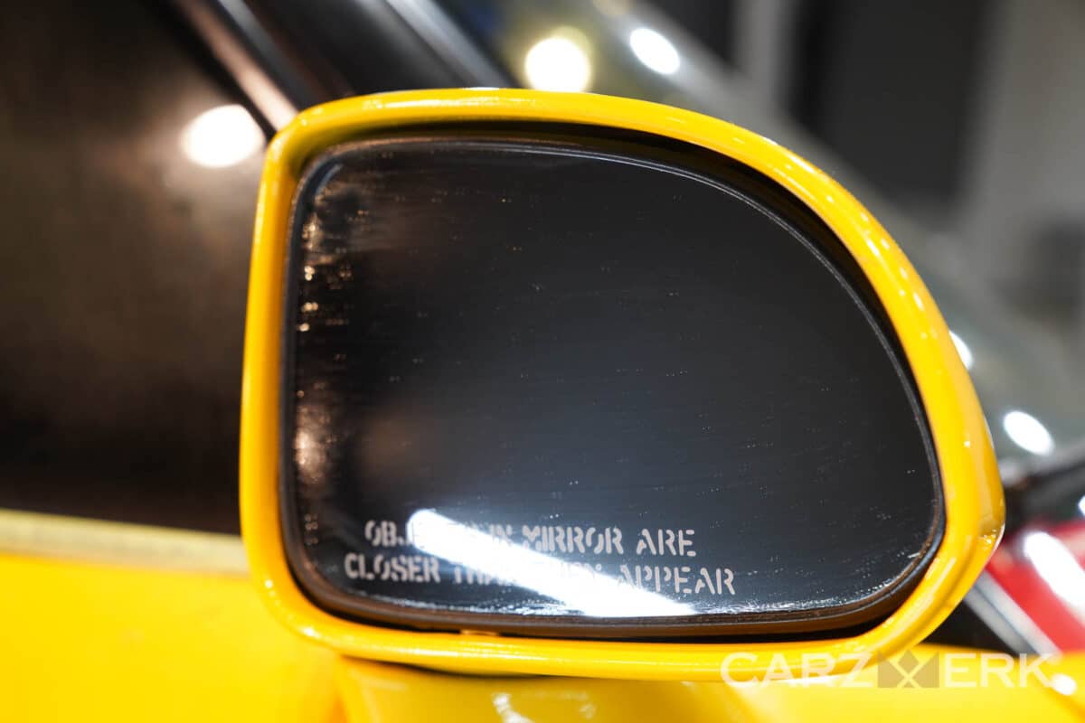 Honda - Spoon S2000 - Spa Yellow - Water Spot Removal - Side Mirror - After
