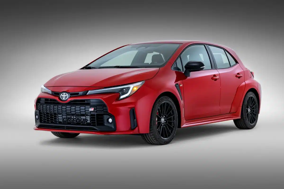 A red toyota gr corolla. If you buy gr corolla, note that the color can impact insurance rates.