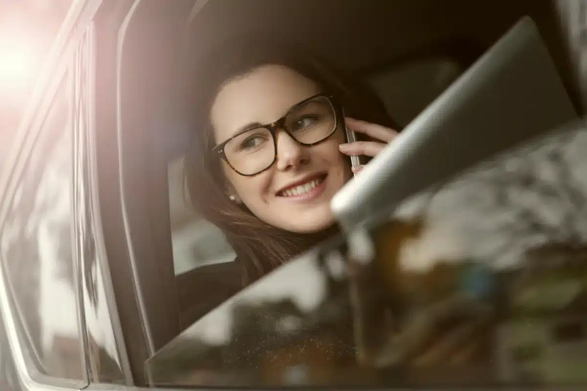 A passenger in the window of a tinted car in Santa Clara.
